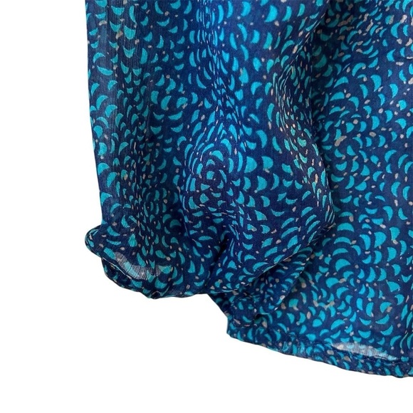 Roxy Indigo Ditsy Gypsy Garden Peasant Top Size Medium - Picture 6 of 11